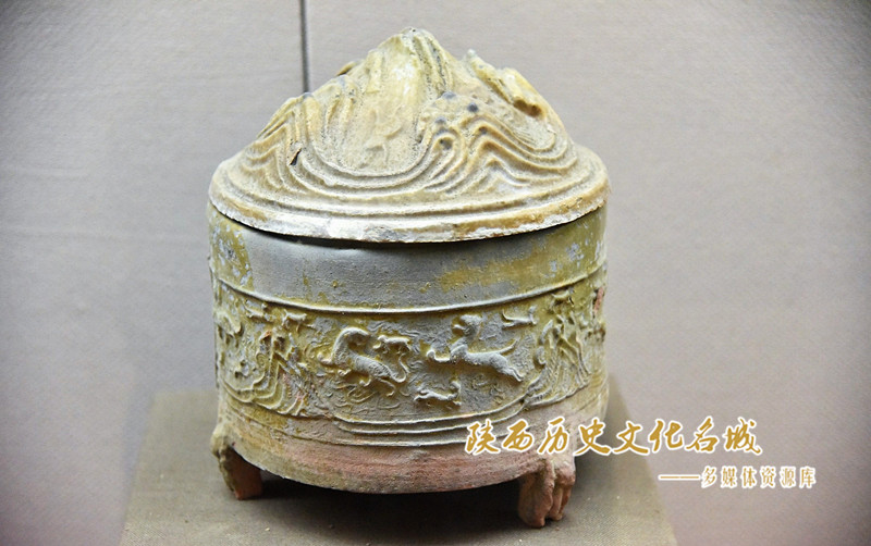 汉黄釉陶奁